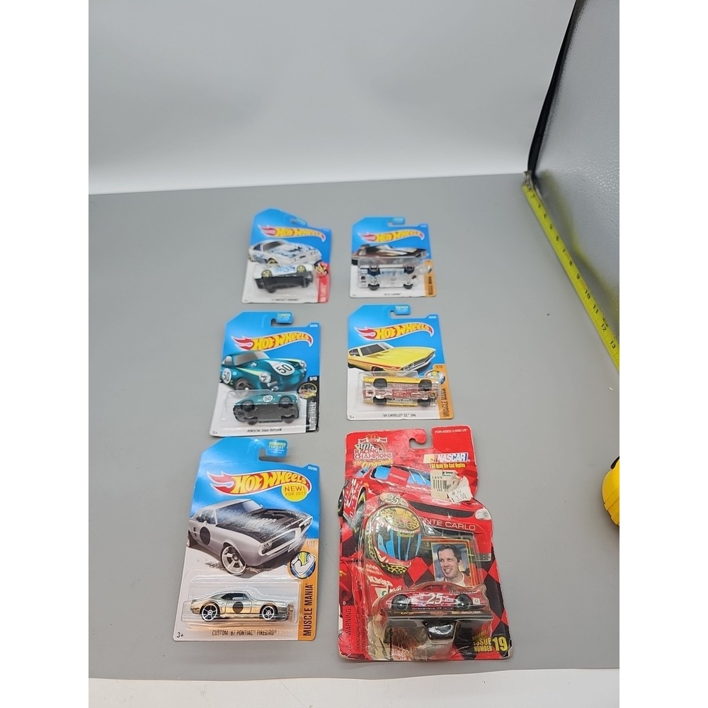 Hot Wheels 2015 Lot Of 6 Cars Muscle Mania & Racing Champions Cards Are Bent
